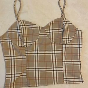 Womens Plaid Crop Top